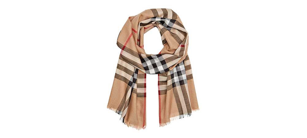 A classic Burberry scarf to the rescue! Perfect for an everyday warp-around look.